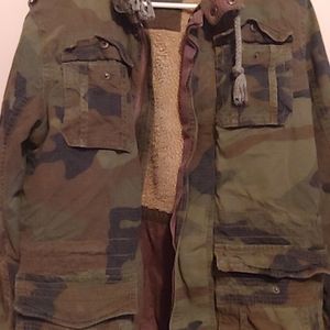 Insulated wool men's camouflage jacket